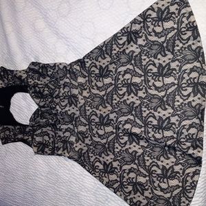 Women's black lace cocktail dress (short)